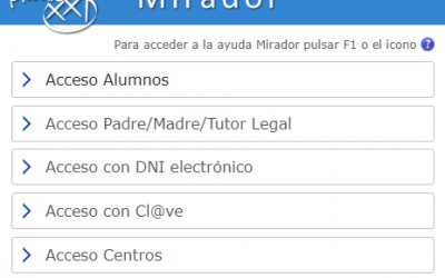 Cambios en la forma de acceso a MIRADOR para padres/madres.