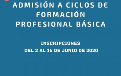 Abierto plazo de admisión para Formación Profesional Básica.