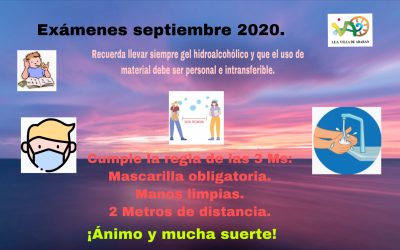 Recomendaciones para los exámenes de septiembre.